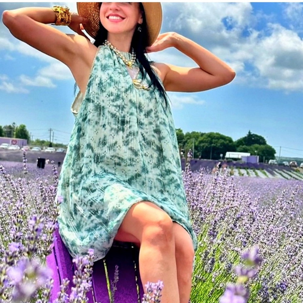 Zara sequins tie dye dress